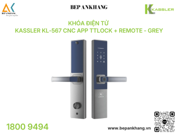 Khóa điện tử Kassler KL-567 CNC App TTlock + Remote - Grey